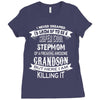 Super Cool Stepmom Of A Freaking Awesome Grandson Ladies Fitted T-Shirt