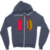 what up dog ketchup hot dog Zipper Hoodie