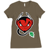 the devil made me brew it Ladies Fitted T-Shirt
