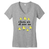 chicks all over me Women's V-Neck T-Shirt