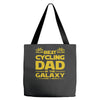 best cycling dad galaxy cycling Tote Bags