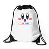 kirby gamer geek snes Drawstring Bags