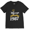kings are born in 1987 V-Neck Tee