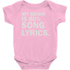 my brain is 80% song lyrics Baby Onesie