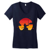 Samurai Sunset Women's V-Neck T-Shirt