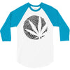cannabis fingerprinting (black) 3/4 Sleeve Shirt