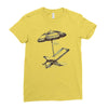 beach umbrella Ladies Fitted T-Shirt