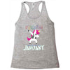 january  born unicorns Racerback Tank