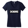 Dobre Black/White Women's V-Neck T-Shirt
