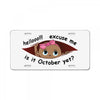 October Peeking Out Baby Girl License Plate