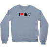 i love house music t shirt edm club wear rave electro party progressiv Crewneck Sweatshirt
