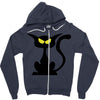black cat Zipper Hoodie