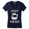 pot head coffee lover Women's V-Neck T-Shirt