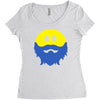 bearded smiley face Women's Triblend Scoop T-shirt
