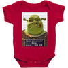 shrek mug shot funny Baby Bodysuit