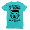 monsters outside fan club back Ladies Fitted T-Shirt