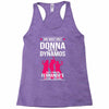 Donna And Dynamos White Letter Racerback Tank