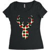 christmas deer Women's Triblend Scoop T-shirt