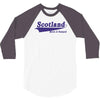 scotland born and raised retro white &amp; navy international country 3/4 Sleeve Shirt