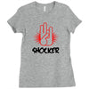 offensive t shirt shocker 3 fingers rude tee funny shirt Ladies Fitted T-Shirt