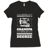 Never Underestimate A Grandpa With An Engineering Degree Ladies Fitted T-Shirt