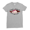 April Peeking Out Asian Baby Girl Ladies Fitted T-Shirt