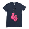boxing gloves breast cancer Ladies Fitted T-Shirt