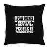 I Play Guitar Hockey Punching People Is Frowned Upon Throw Pillow