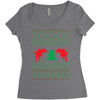 ugly sweater dinosour Women's Triblend Scoop T-shirt