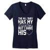 military has my soldier i have his heart Women's V-Neck T-Shirt