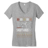 santa sagittarius christmas ugly t shirts Women's V-Neck T-Shirt