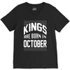 kings are born in october V-Neck Tee