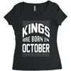 kings are born in october Women's Triblend Scoop T-shirt