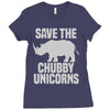save the chubby unicorns (2) Ladies Fitted T-Shirt
