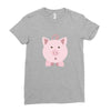 cute surprised pig pig Ladies Fitted T-Shirt