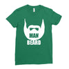 man beard funny mens Ladies Fitted T-Shirt
