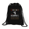 santa scorpio christmas ugly t shirts Drawstring Bags