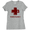 i'm with player 2 video game gamer computer geek nerd funny tee shirt Ladies Fitted T-Shirt