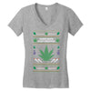 smoke weed ugly sweater Women's V-Neck T-Shirt