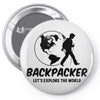 Backpacker Let's Explore The World Pin-back button