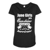 June Girls Are Sunshine Mixed With A Little Hurricane Maternity Scoop Neck T-shirt