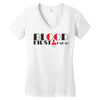 blood first Women's V-Neck T-Shirt