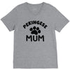 pekingese mum V-Neck Tee