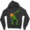 pumpkin skeleton dabbing Zipper Hoodie