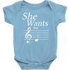 she wants the d black Baby Onesie