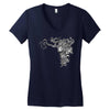 girl butterfly head Women's V-Neck T-Shirt
