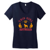 This Girl Loves Rottweiler Women's V-Neck T-Shirt