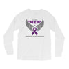 my hero is now my angel pancreatic cancer awareness Long Sleeve Shirts