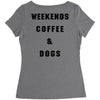 weekends coffee and dogs back Women's Triblend Scoop T-shirt