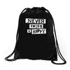 never trust a hippy Drawstring Bags